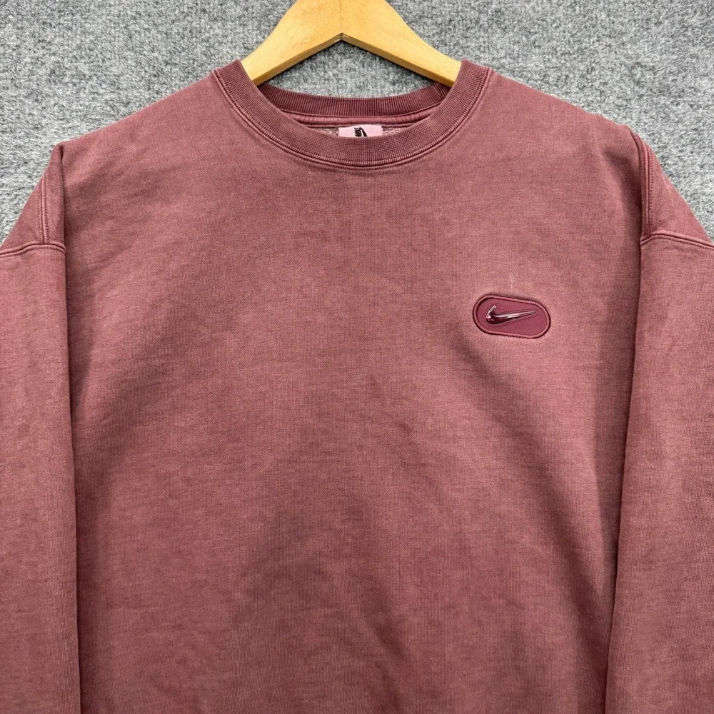 Nike Sportswear Sweatshirt Mens Medium Maroon Long Sleeve Pullover Athletic